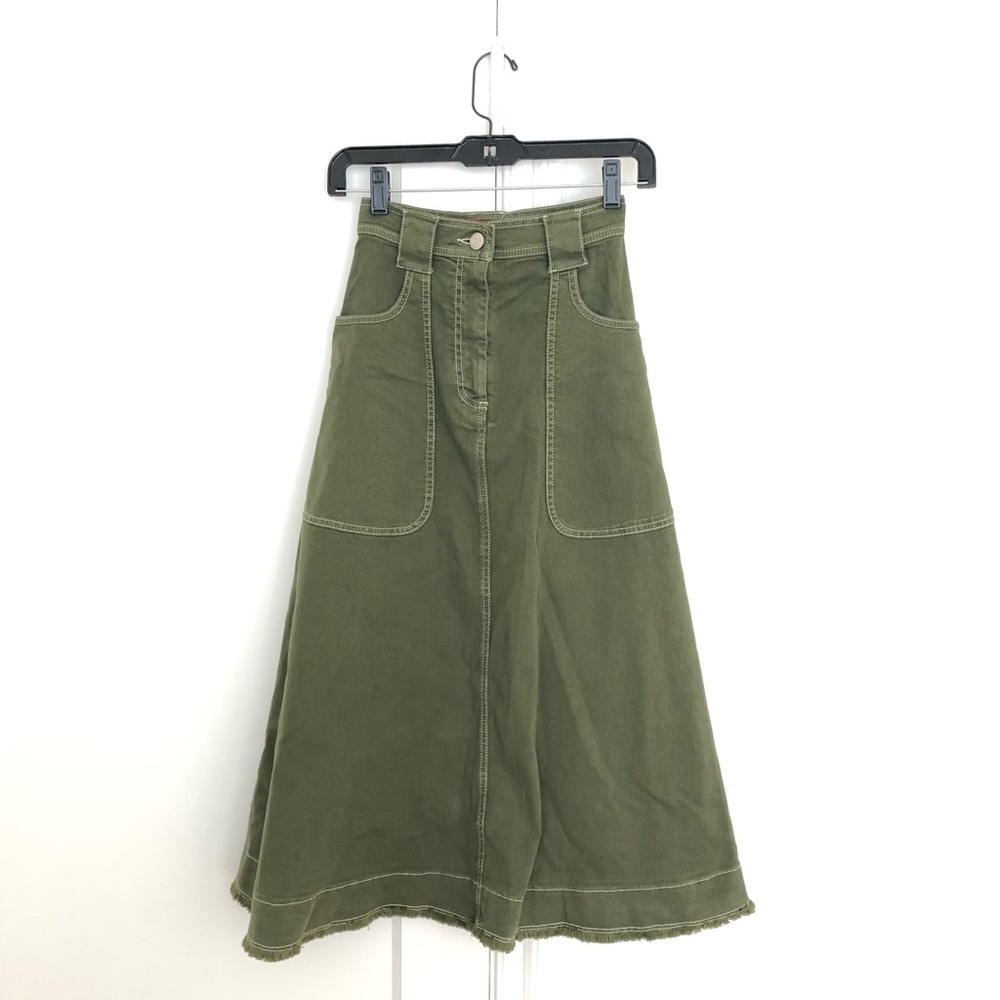Alexa Chung Gabardine Midi Skirt